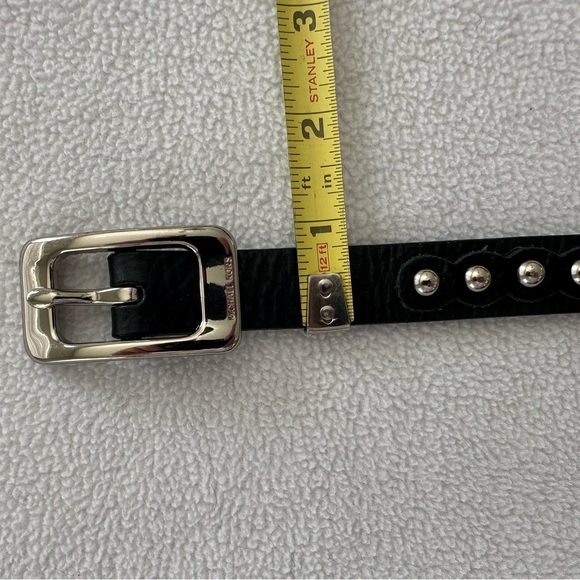 Michael Kors Belt 34-38” Black Leather Belt W/Silver Studded & Silver Buckle - Picture 7 of 9